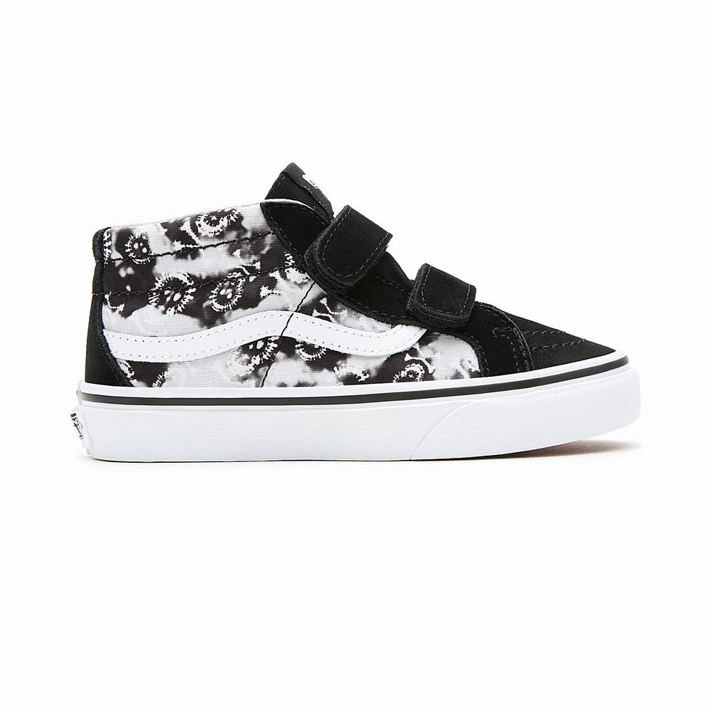 Kids' Vans Tie Dye SK8-Mid Reissue V (4-8 years) Sneakers Black / White | USA32074