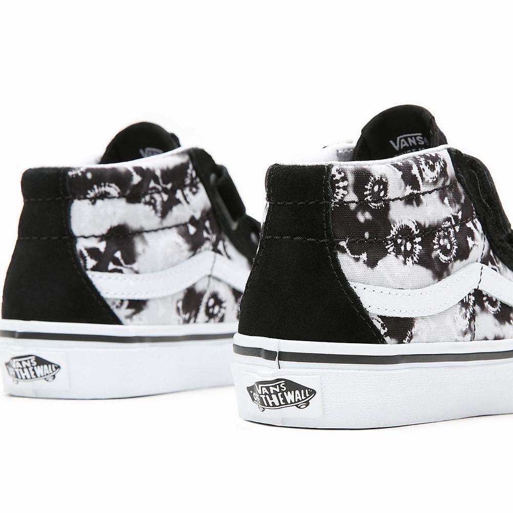 Kids' Vans Tie Dye SK8-Mid Reissue V (4-8 years) Sneakers Black / White | USA32074