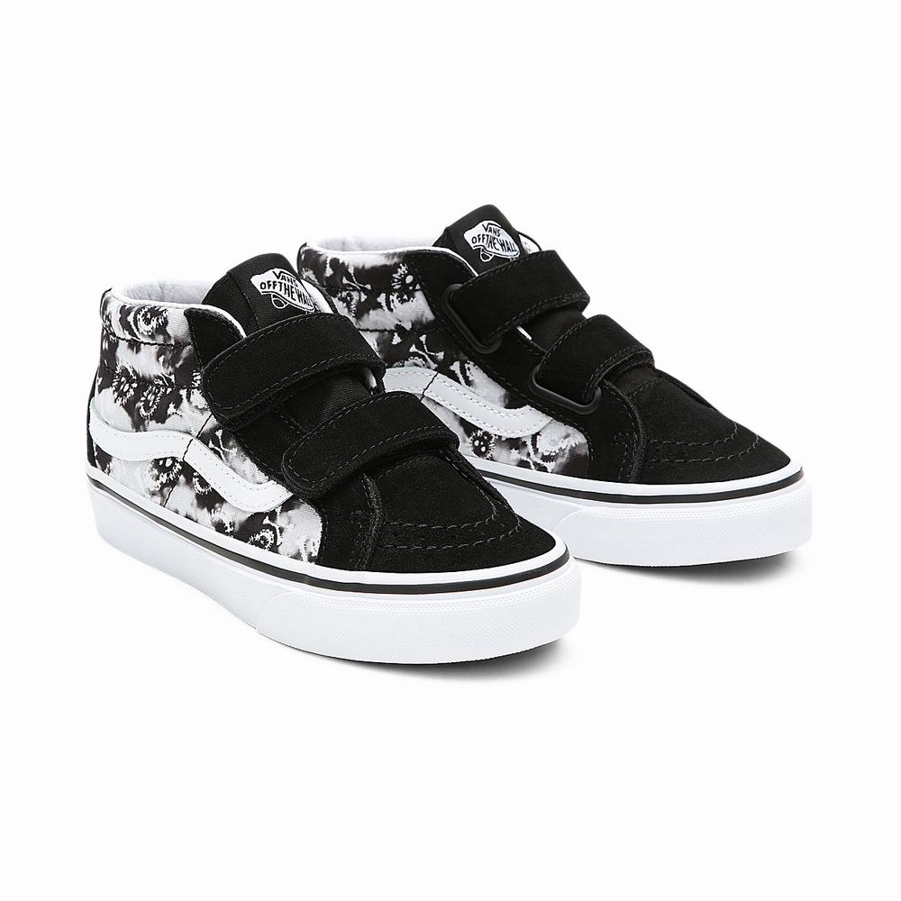 Kids\' Vans Tie Dye SK8-Mid Reissue V (4-8 years) Sneakers Black / White | USA32074