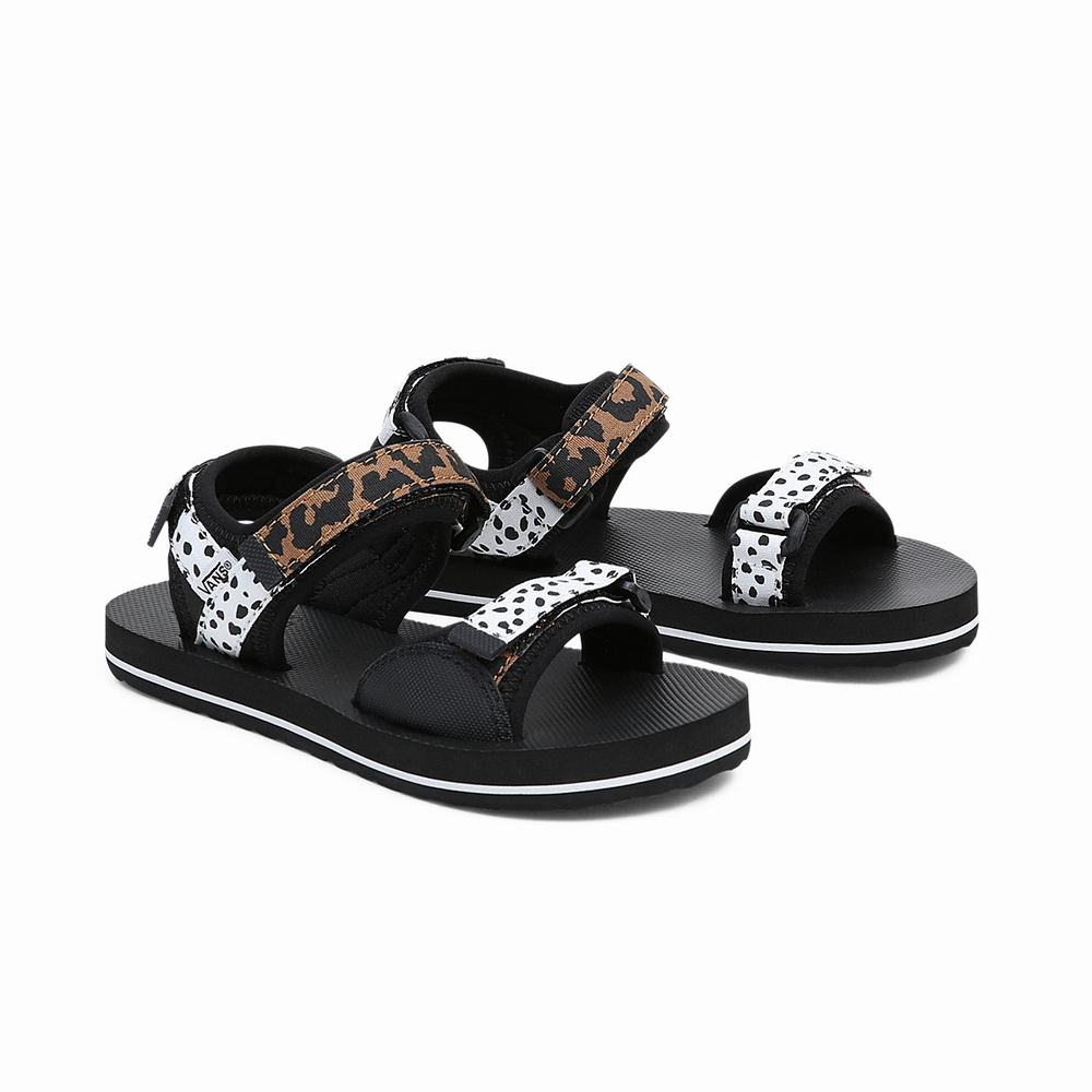 Kids\' Vans Tri-Lock (4-8 years) Sandals Black / White | USA21739