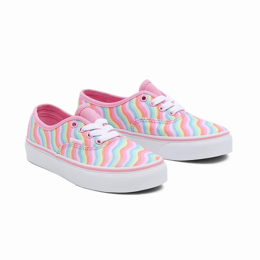 Kids\' Vans Wavy Rainbow Authentic (4-8 years) Sneakers Multicolor / Pink | USA69813