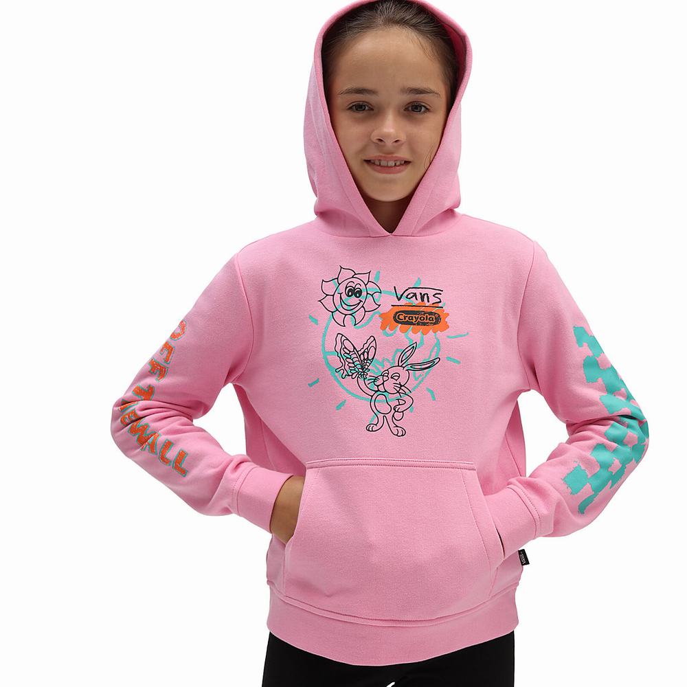 Kids\' Vans X Crayola (8-14 years) Hoodie Pink | USA75308