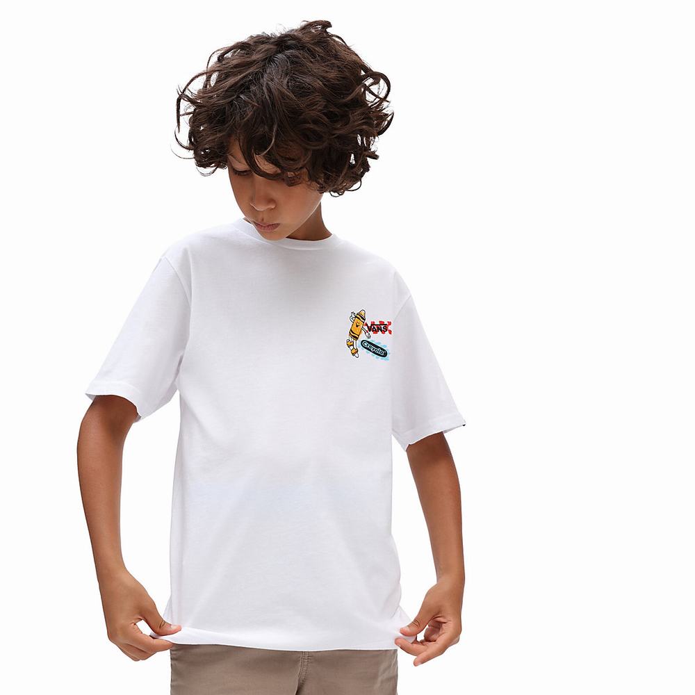 Kids' Vans X Crayola Beach Van (8-14 years) T Shirts White | USA63025