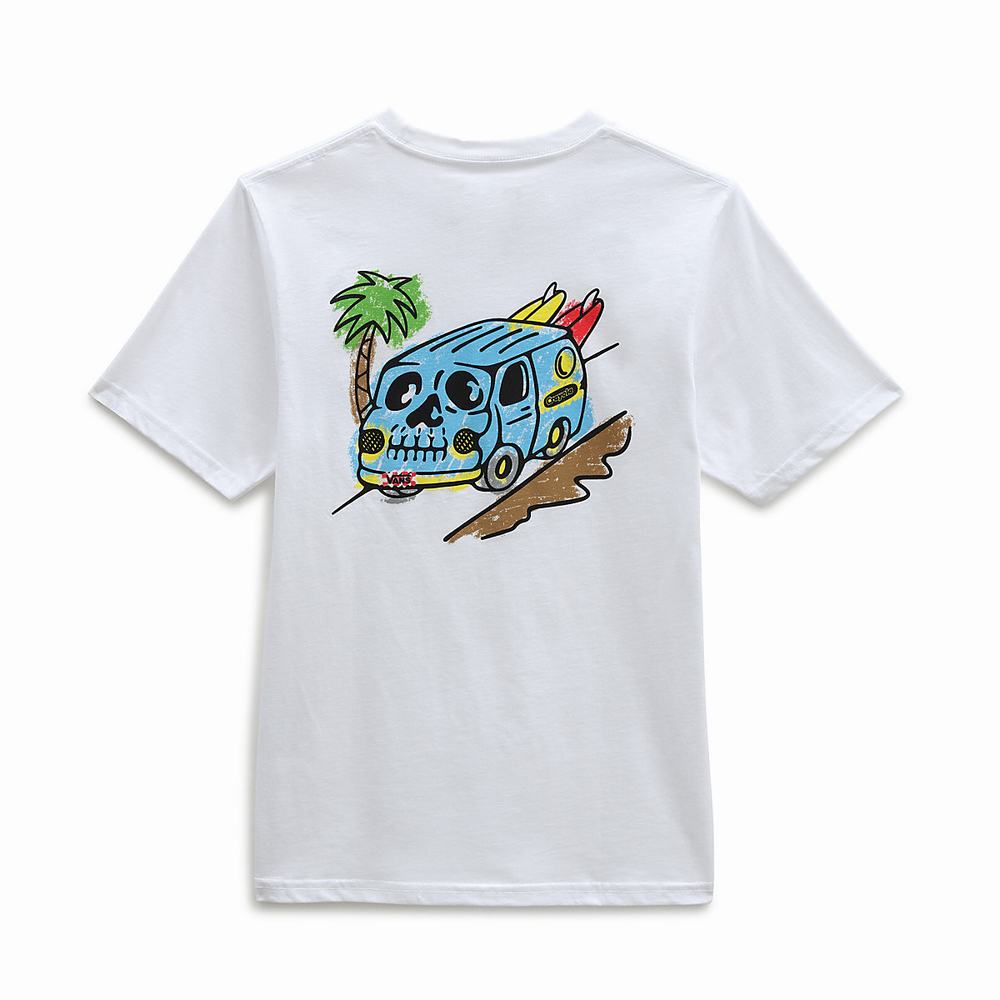 Kids' Vans X Crayola Beach Van (8-14 years) T Shirts White | USA63025