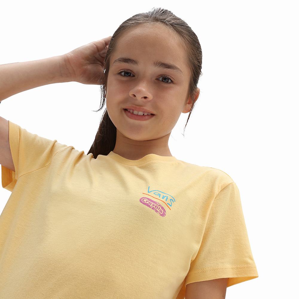 Kids' Vans X Crayola Crew (8-14 years) T Shirts Yellow | USA89253