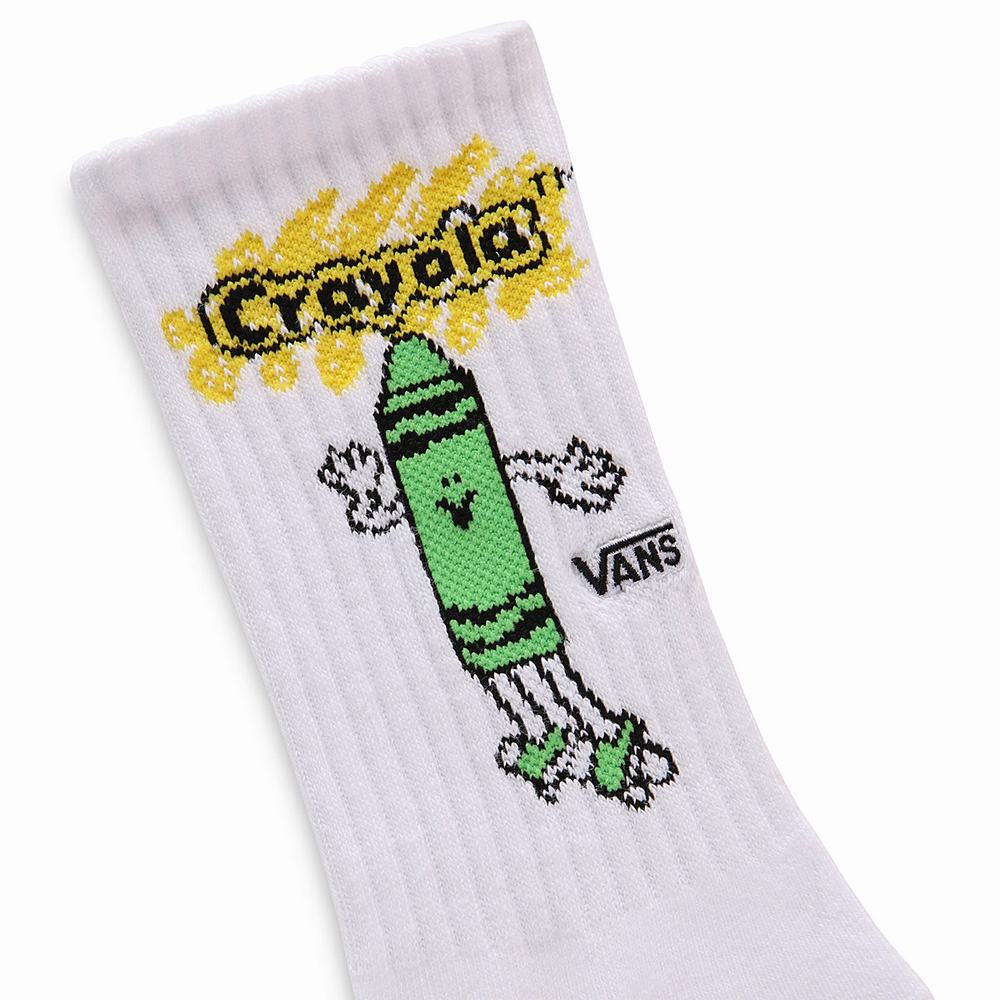 Kids' Vans X Crayola Crew US 1-6 (1 pair) Socks White | USA45231