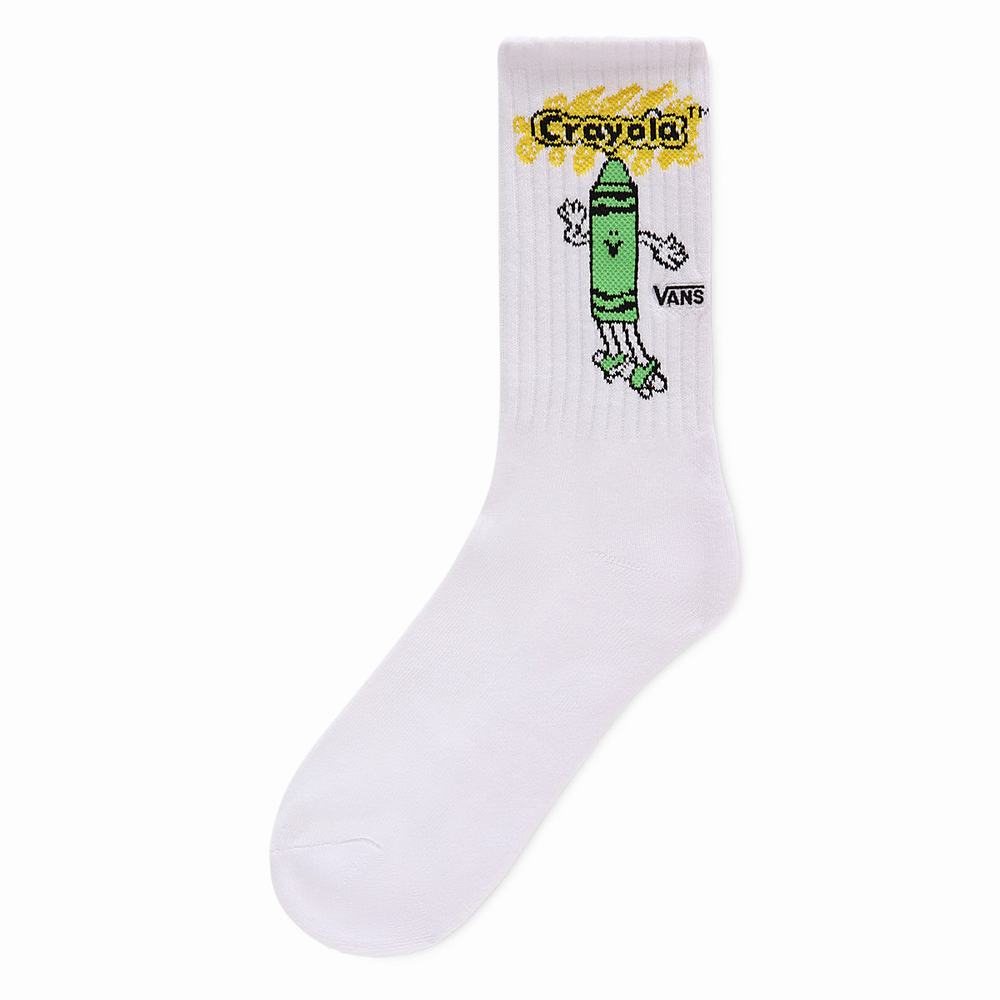 Kids\' Vans X Crayola Crew US 1-6 (1 pair) Socks White | USA45231