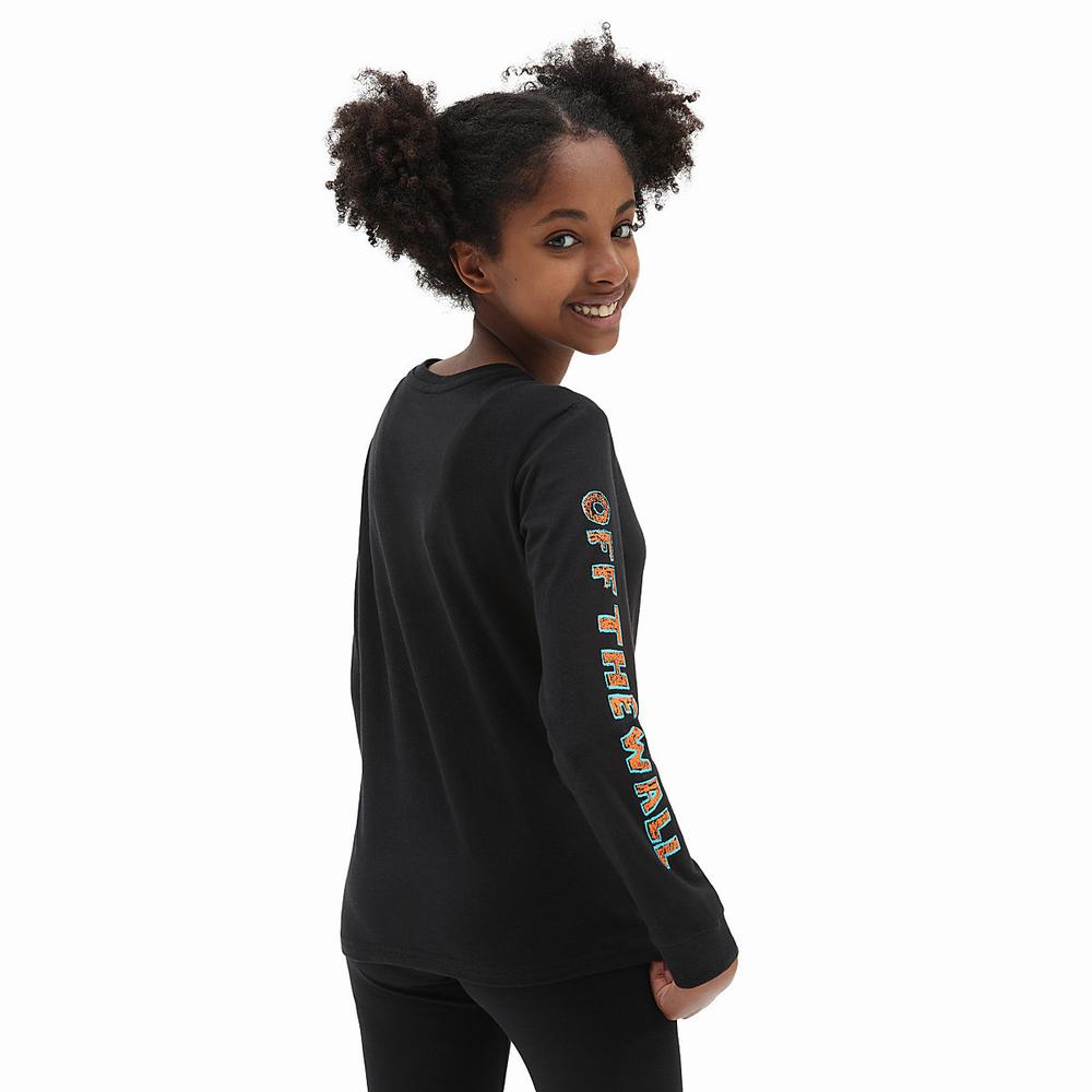 Kids' Vans X Crayola Long Sleeve (8-14 years) T Shirts Black | USA42630