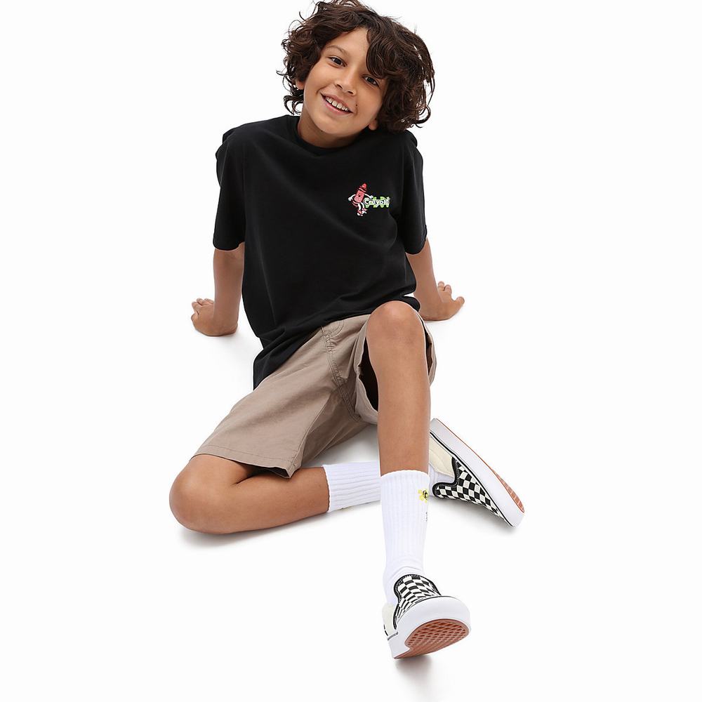 Kids' Vans X Crayola Vanosaur (8-14 years) T Shirts Black | USA63592