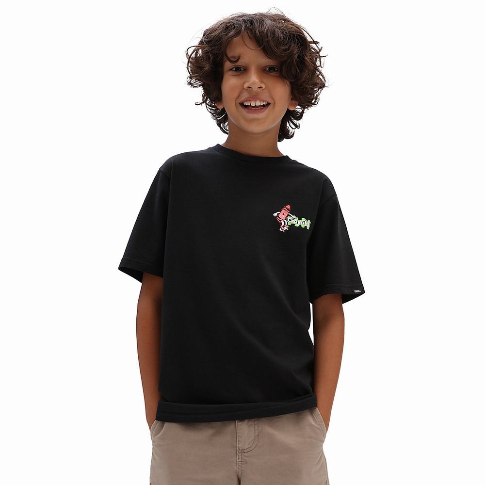 Kids' Vans X Crayola Vanosaur (8-14 years) T Shirts Black | USA63592