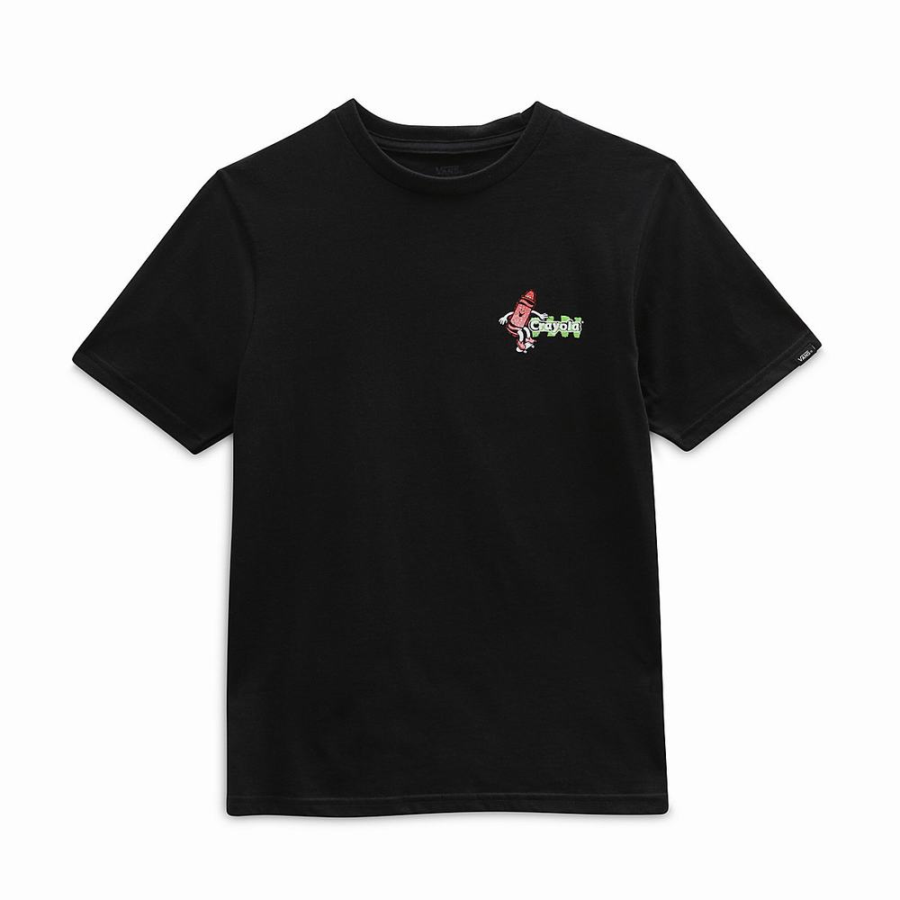 Kids' Vans X Crayola Vanosaur (8-14 years) T Shirts Black | USA63592