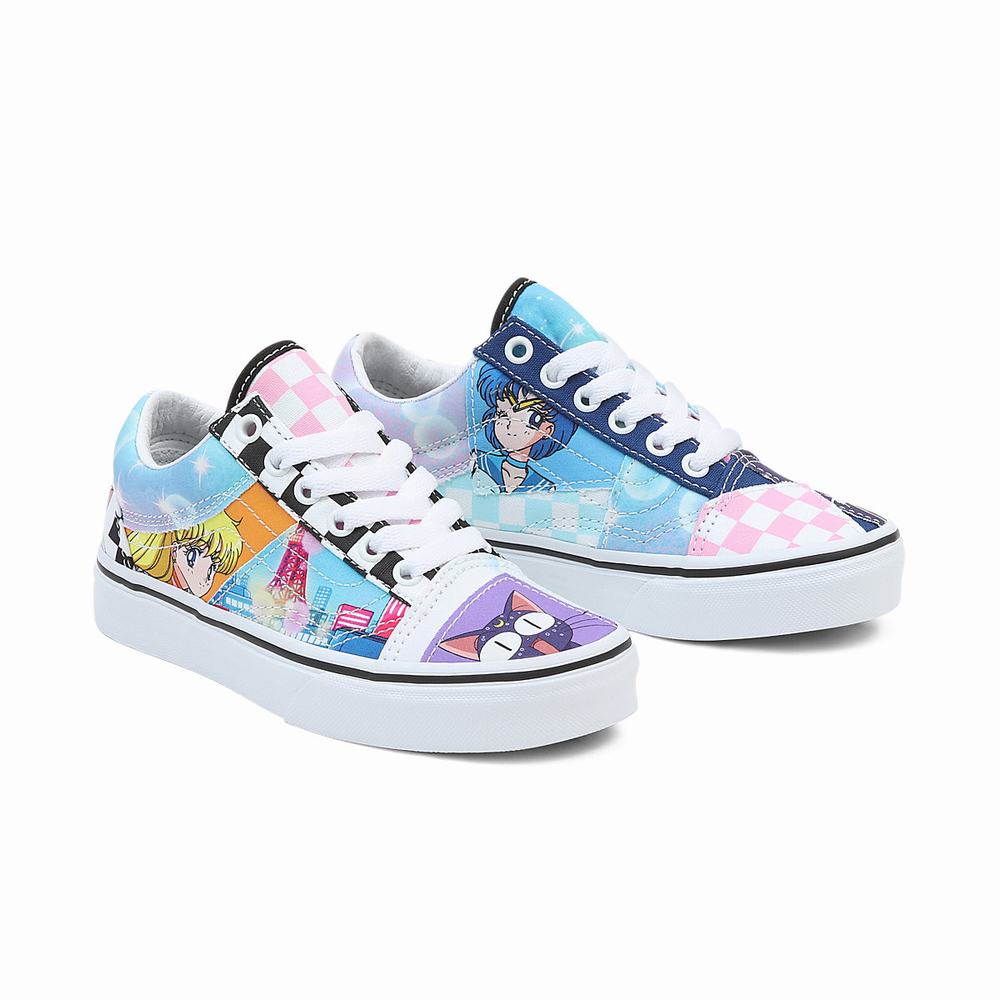 Kids\' Vans X Pretty Guardian Sailor Moon Old Skool Patchwork (4-8 years) Sneakers Multicolor | USA03458