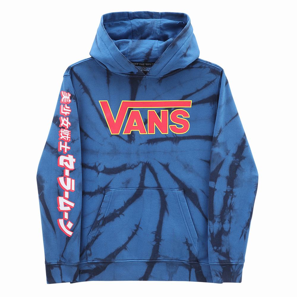 Kids' Vans X Pretty Guardian Sailor Moon Fleece Tie Dye (8-14 years) Hoodie Blue | USA26938