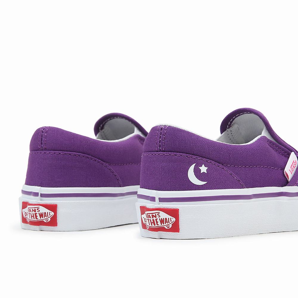 Kids' Vans X Pretty Guardian Sailor Moon Classic (4-8 years) Slip On Shoes Blue / Purple | USA36514