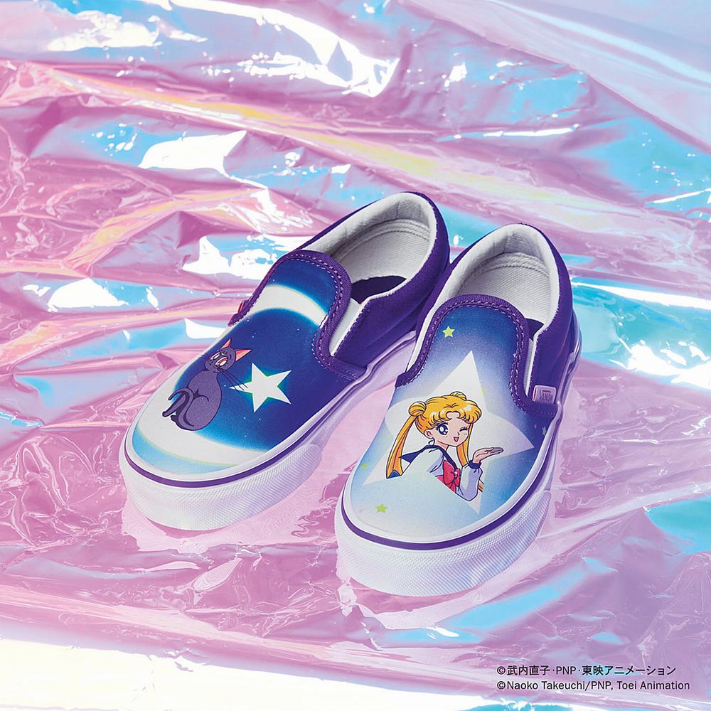 Kids\' Vans X Pretty Guardian Sailor Moon Classic (4-8 years) Slip On Shoes Blue / Purple | USA36514