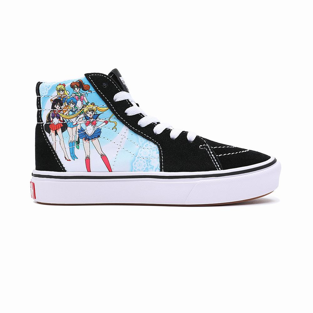 Kids' Vans X Pretty Guardian Sailor Moon ComfyCush Sk8-Hi (4-8 years) Sneakers Black | USA61794