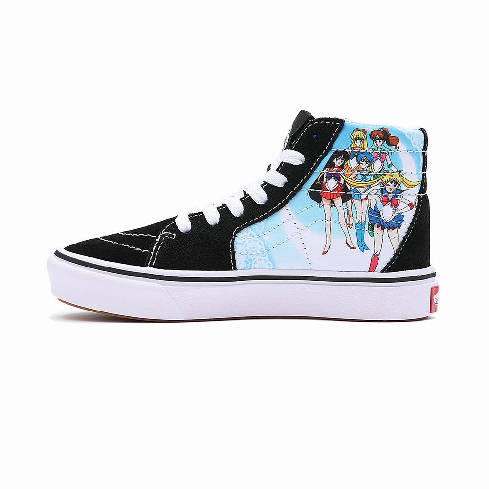 Kids' Vans X Pretty Guardian Sailor Moon ComfyCush Sk8-Hi (4-8 years) Sneakers Black | USA61794