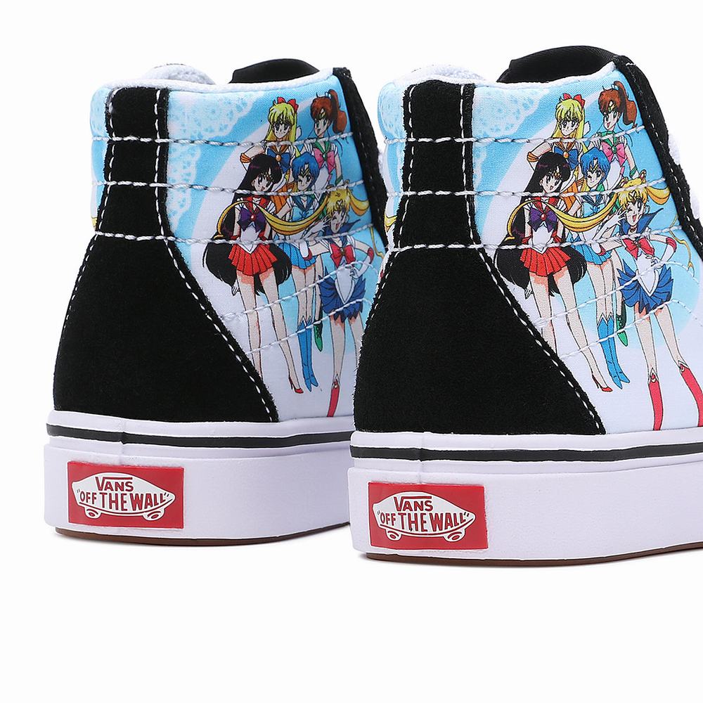 Kids' Vans X Pretty Guardian Sailor Moon ComfyCush Sk8-Hi (4-8 years) Sneakers Black | USA61794