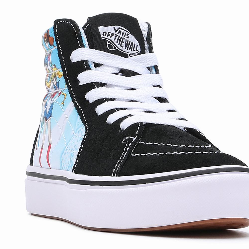 Kids' Vans X Pretty Guardian Sailor Moon ComfyCush Sk8-Hi (4-8 years) Sneakers Black | USA61794