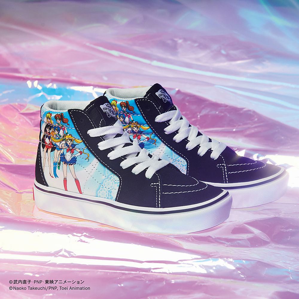 Kids\' Vans X Pretty Guardian Sailor Moon ComfyCush Sk8-Hi (4-8 years) Sneakers Black | USA61794