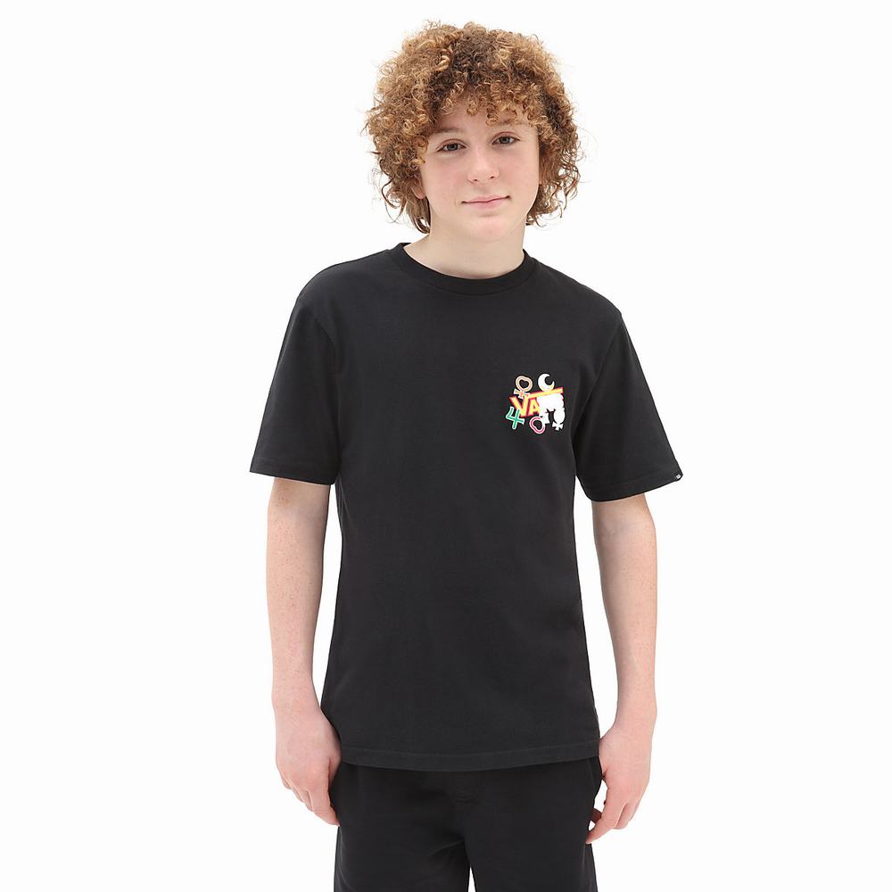 Kids' Vans X Pretty Guardian Sailor Moon Graphic (8-14 years) T Shirts Black | USA70394