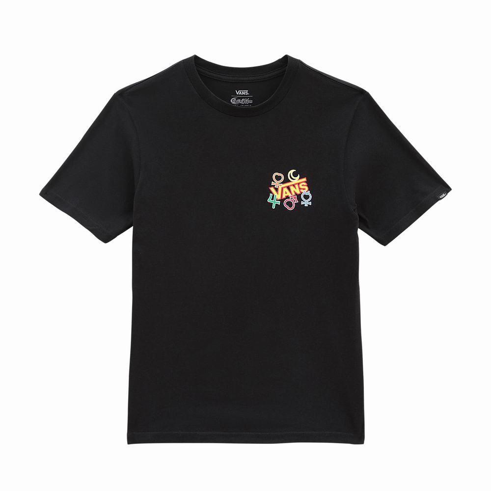 Kids' Vans X Pretty Guardian Sailor Moon Graphic (8-14 years) T Shirts Black | USA70394