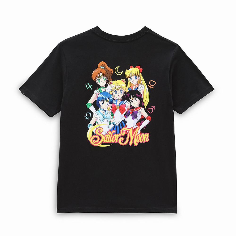 Kids' Vans X Pretty Guardian Sailor Moon Graphic (8-14 years) T Shirts Black | USA70394