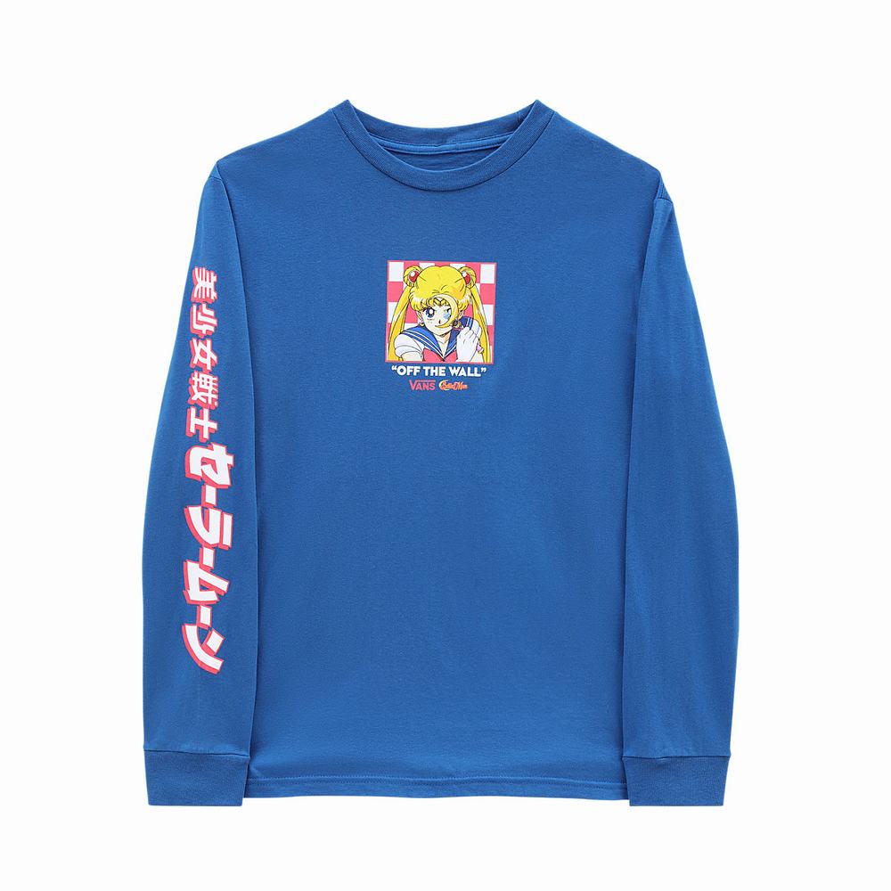 Kids' Vans X Pretty Guardian Sailor Moon Graphic Long Sleeve (8-14 years) T Shirts Blue | USA84962