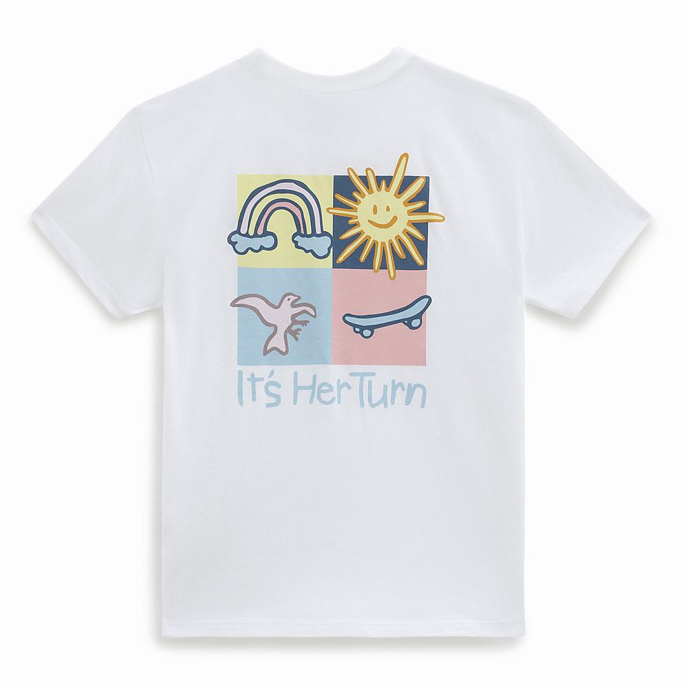 Kids' Vans X Skateistan (8-14 years) T Shirts White | USA67841