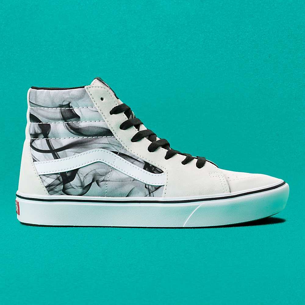 Men's Vans After Dark Comfycush Sk8-Hi Sneakers White / Black | USA28975