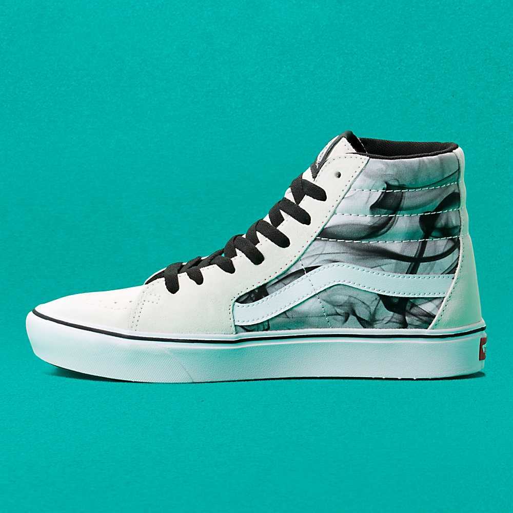 Men's Vans After Dark Comfycush Sk8-Hi Sneakers White / Black | USA28975