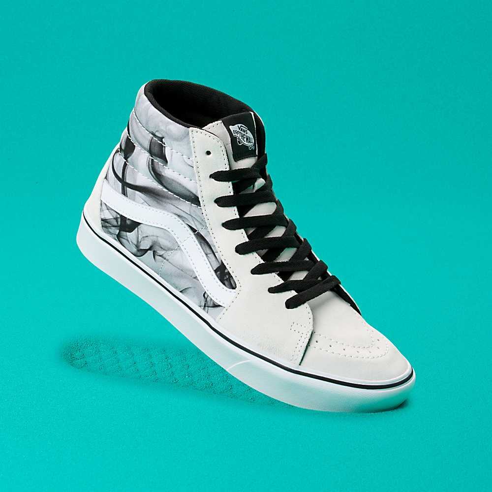 Men\'s Vans After Dark Comfycush Sk8-Hi Sneakers White / Black | USA28975