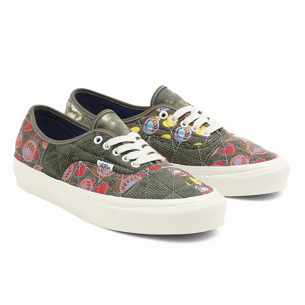 Men\'s Vans Anaheim Factory Authentic 44 DX Sneakers Green / Multicolor | USA03418