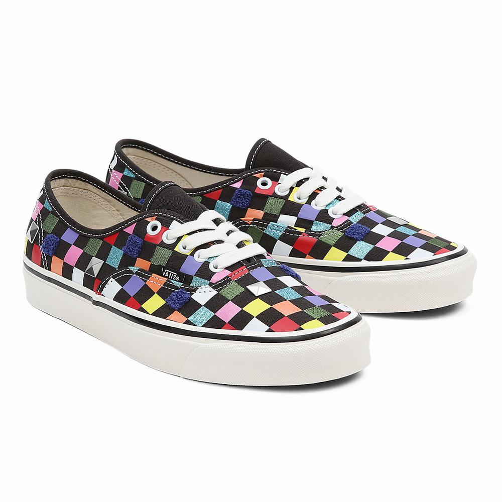 Men\'s Vans Anaheim Factory Authentic 44 DX Sneakers Black / Multicolor | USA60293