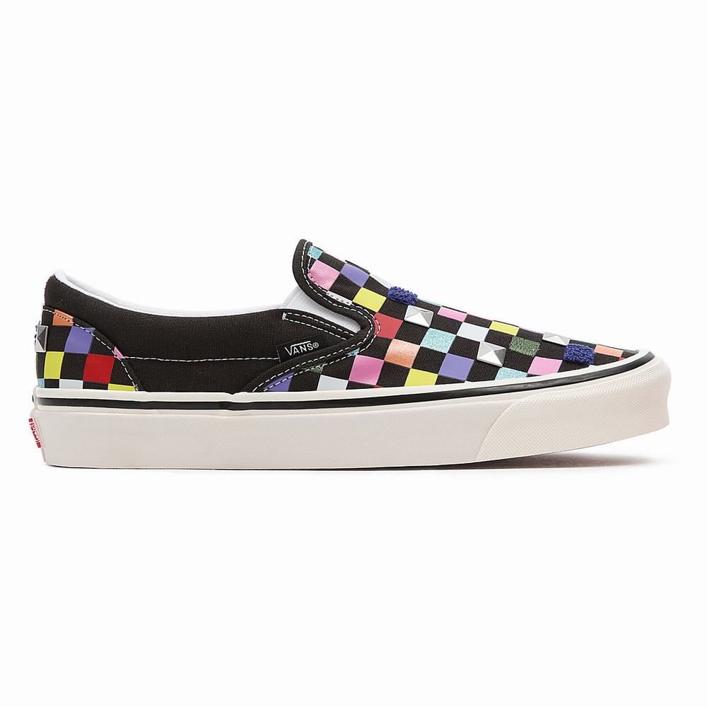 Men's Vans Anaheim Factory Classic Slip-On 98 Dx Slip On Shoes Black / Multicolor | USA14230