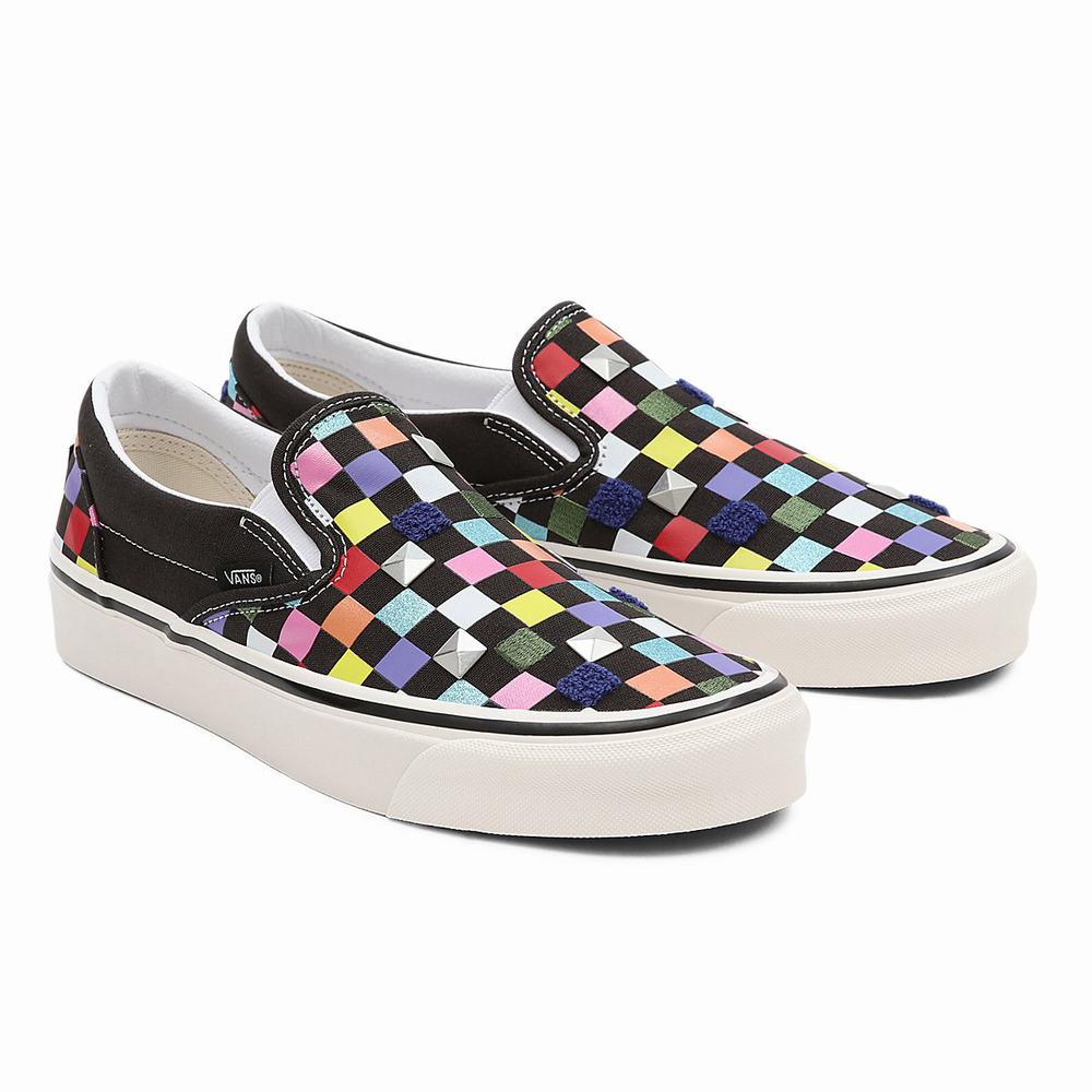 Men\'s Vans Anaheim Factory Classic Slip-On 98 Dx Slip On Shoes Black / Multicolor | USA14230