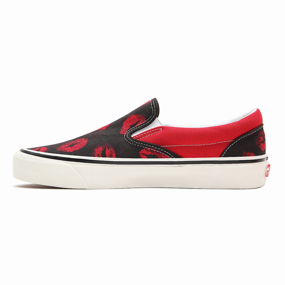 Men's Vans Anaheim Factory Classic Slip-On 98 Dx Slip On Shoes Black / Red | USA92514