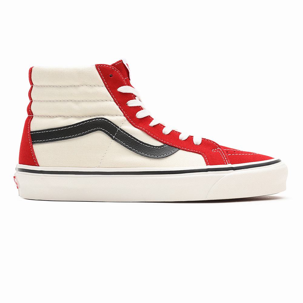 Men's Vans Anaheim Factory Sk8-Hi 38 DX Sneakers Red / White | USA24075