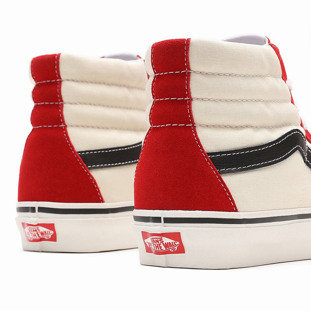 Men's Vans Anaheim Factory Sk8-Hi 38 DX Sneakers Red / White | USA24075