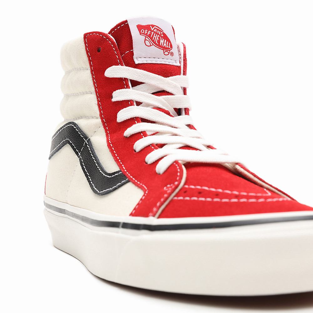 Men's Vans Anaheim Factory Sk8-Hi 38 DX Sneakers Red / White | USA24075