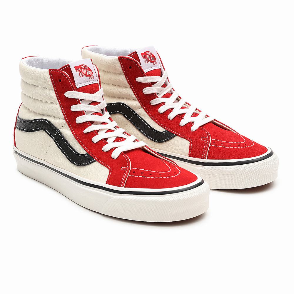 Men\'s Vans Anaheim Factory Sk8-Hi 38 DX Sneakers Red / White | USA24075