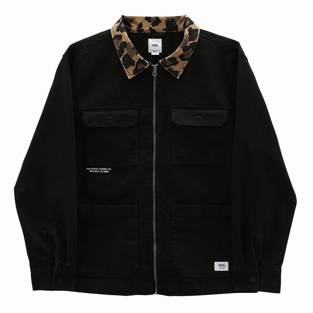 Men's Vans Anaheim Print Mash Up Jackets Black | USA41395