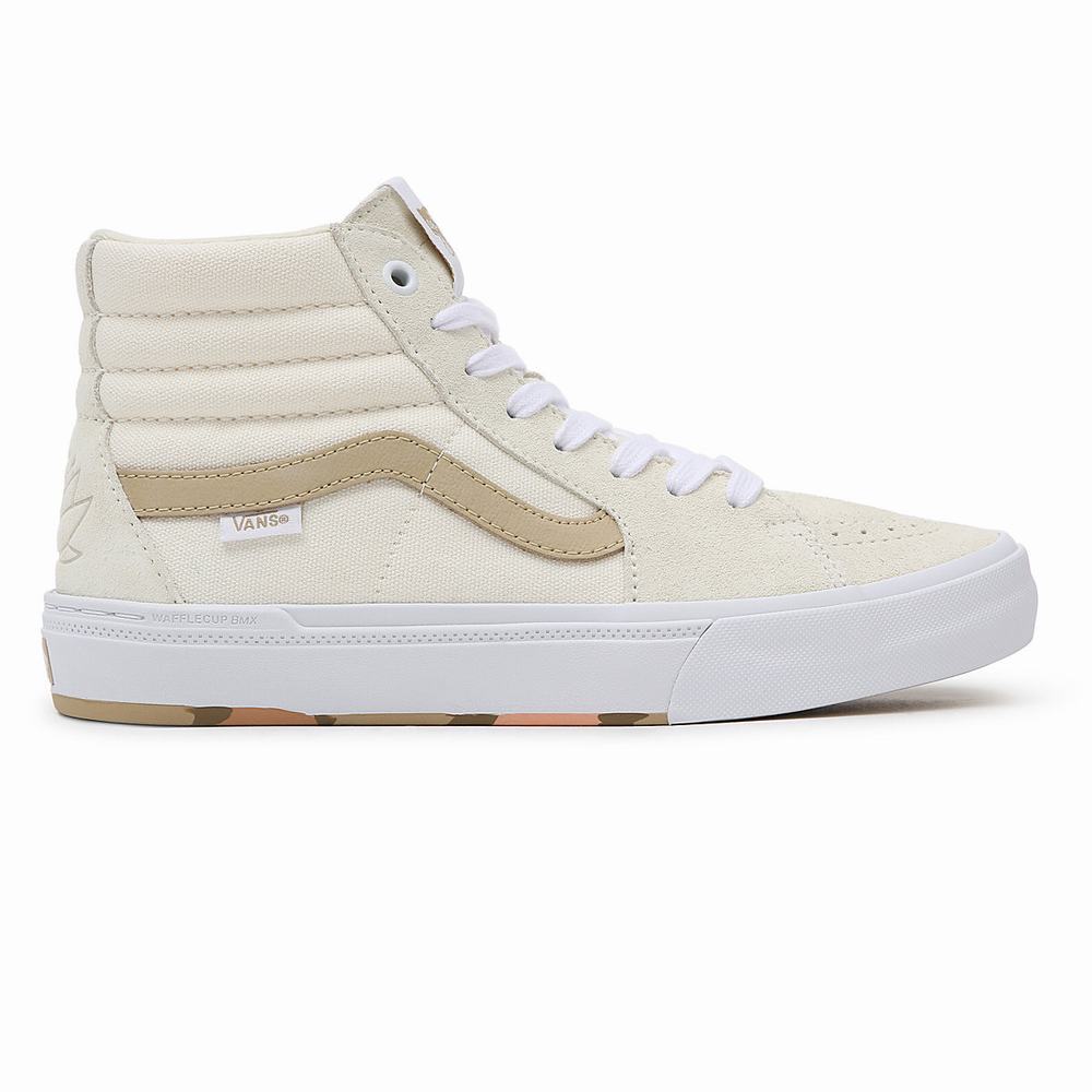 Men's Vans Angie Marino BMX Sk8-Hi Sneakers White / Beige | USA18059