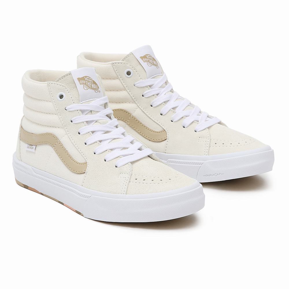 Men\'s Vans Angie Marino BMX Sk8-Hi Sneakers White / Beige | USA18059