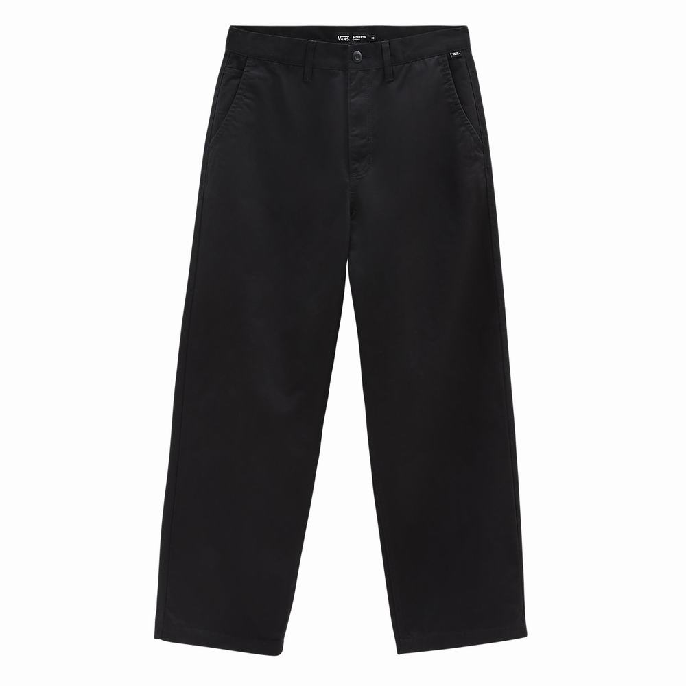 Men's Vans Authentic Chino Baggy Pants Black | USA52031