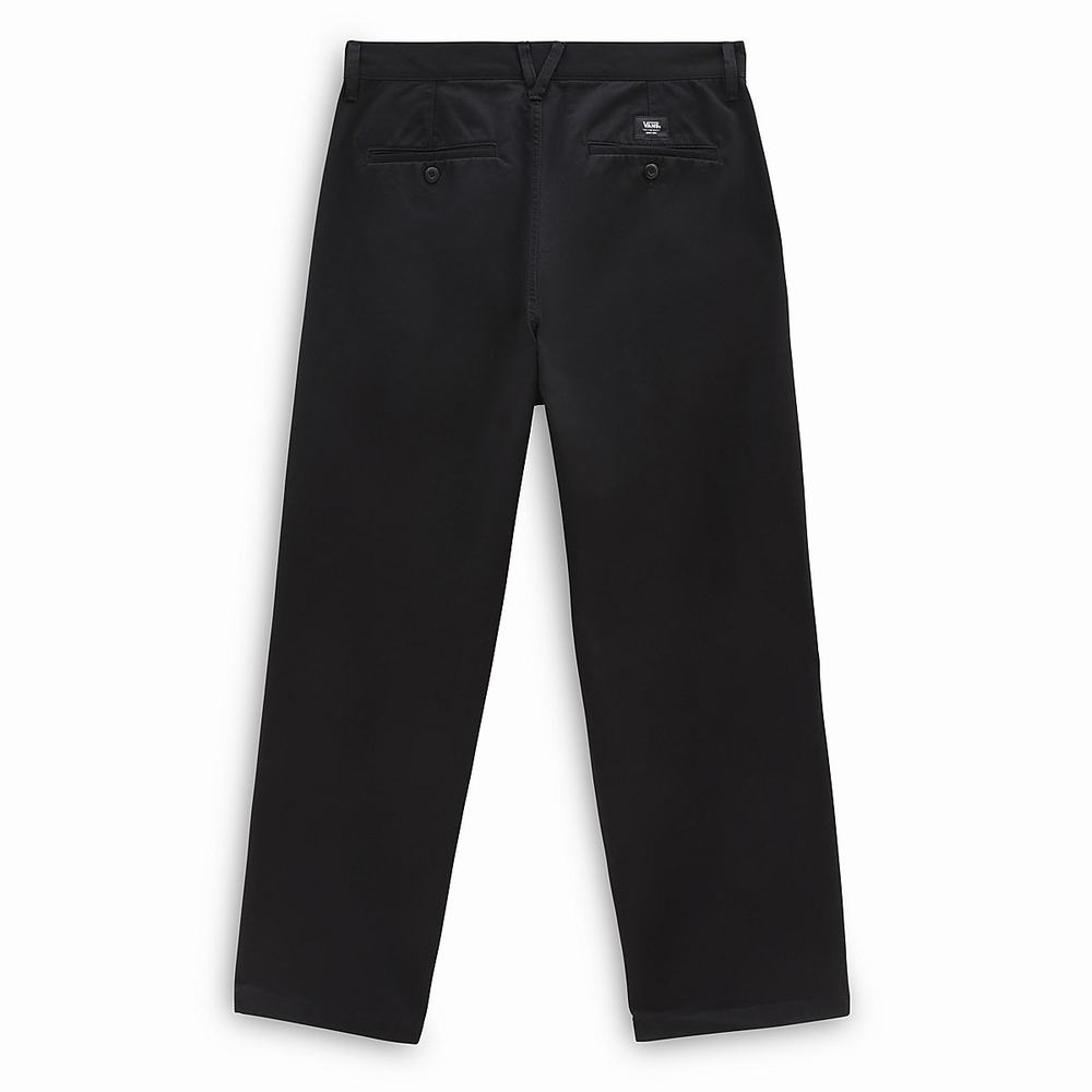 Men's Vans Authentic Chino Baggy Pants Black | USA52031