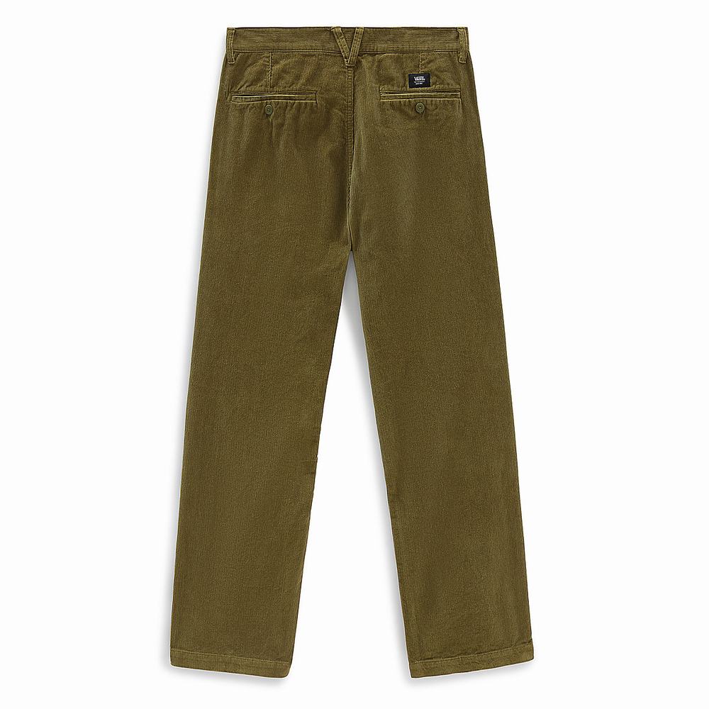 Men's Vans Authentic Chino Cord Relaxed Pants Green | USA25408