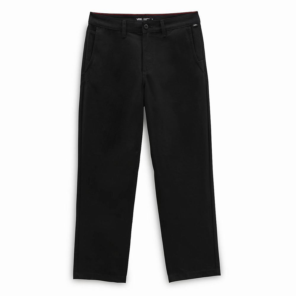 Men's Vans Authentic Chino Glide Relaxtaper Pants Black | USA71934