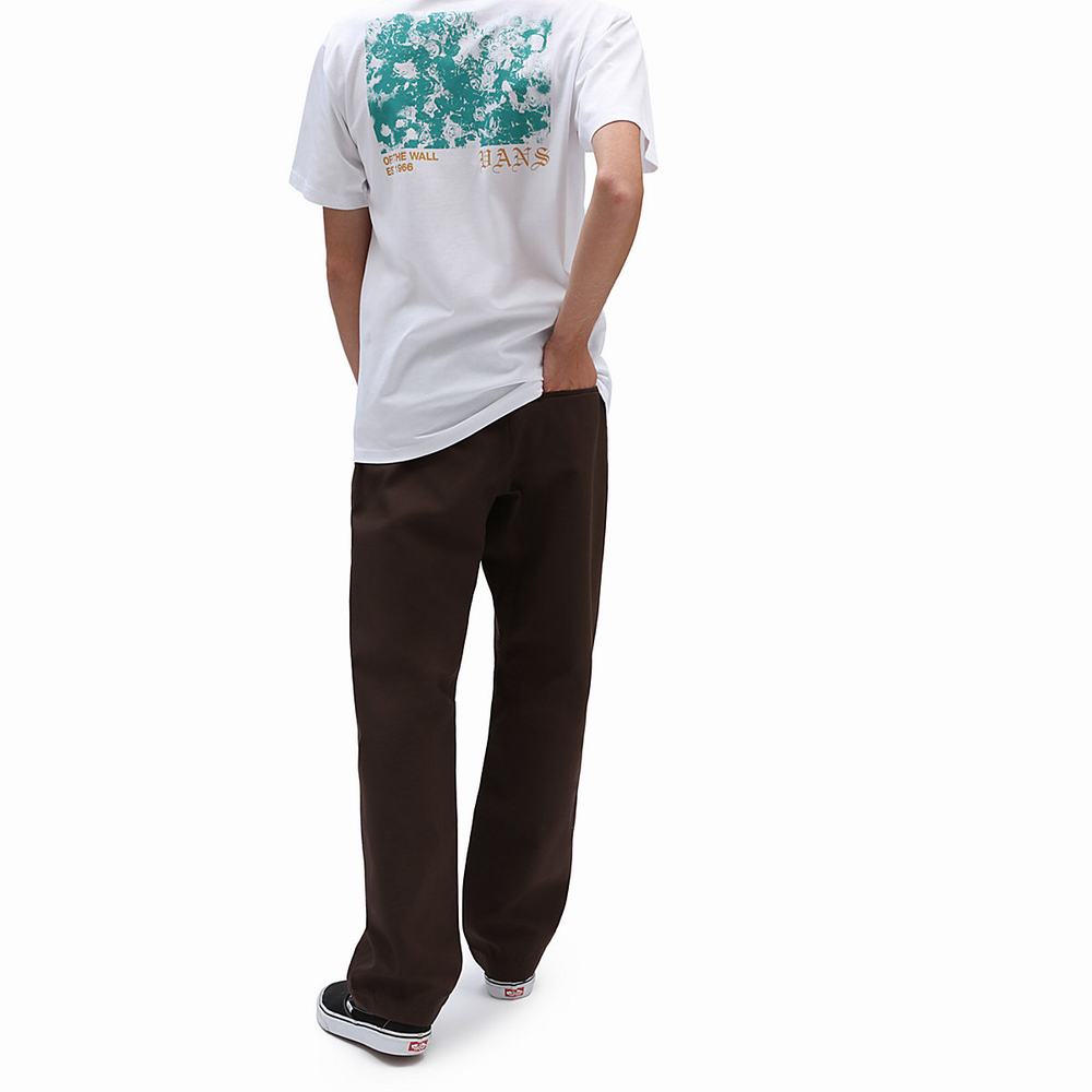 Men's Vans Authentic Chino Glide Relaxtaper Pants Brown | USA80413