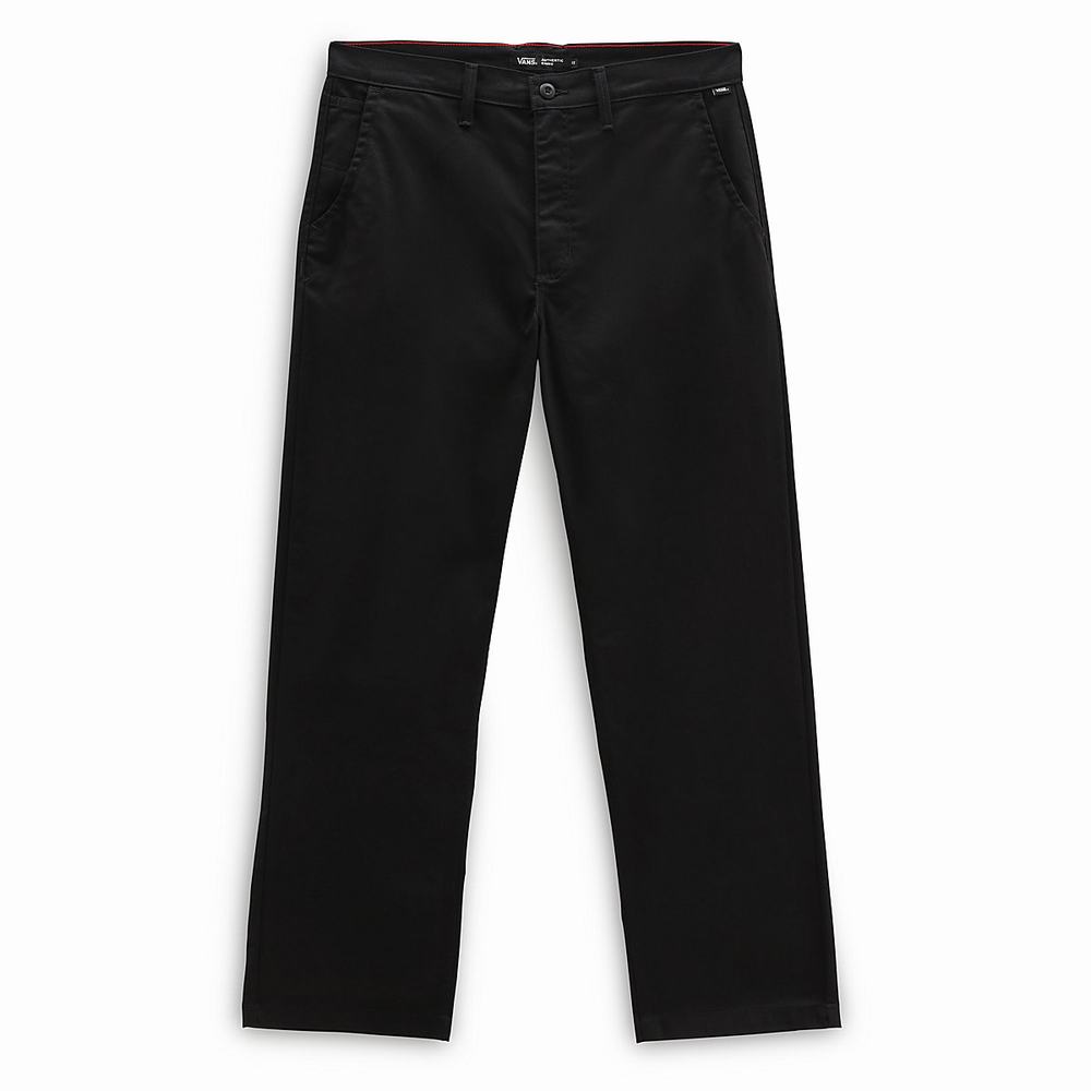 Men's Vans Authentic Chino Loose Pants Black | USA26910